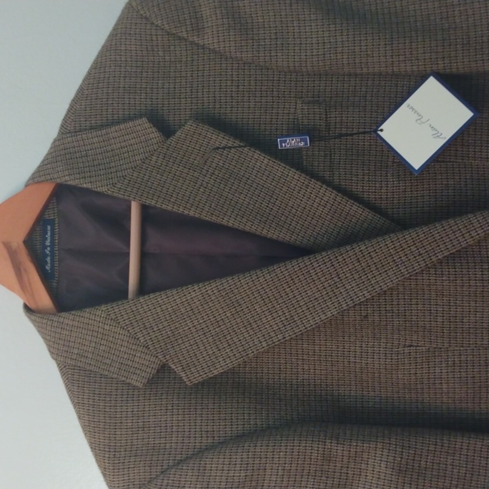 NWT Alan Flusser Brown Lambswool/Cashmere Sport Jacket  40R - Picture 14 of 16